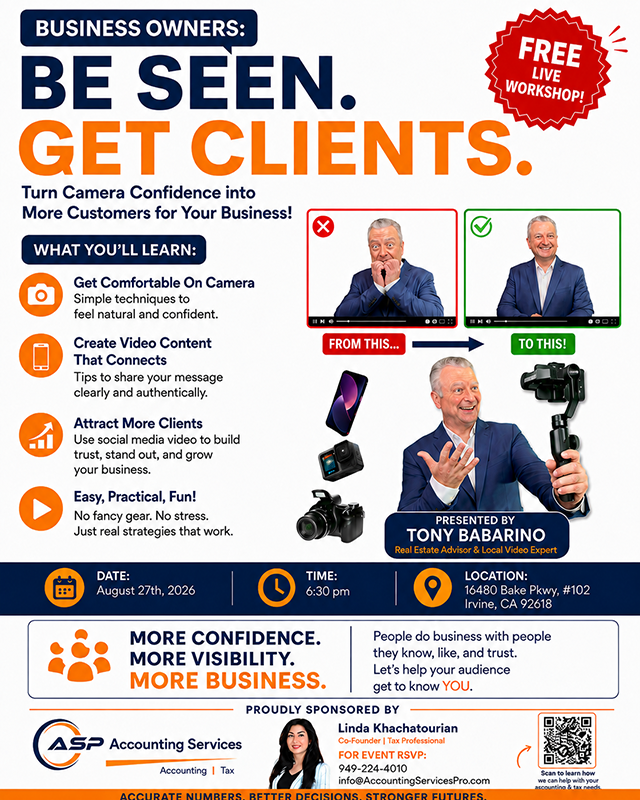 Confidence on Camera for Social Video event flyer